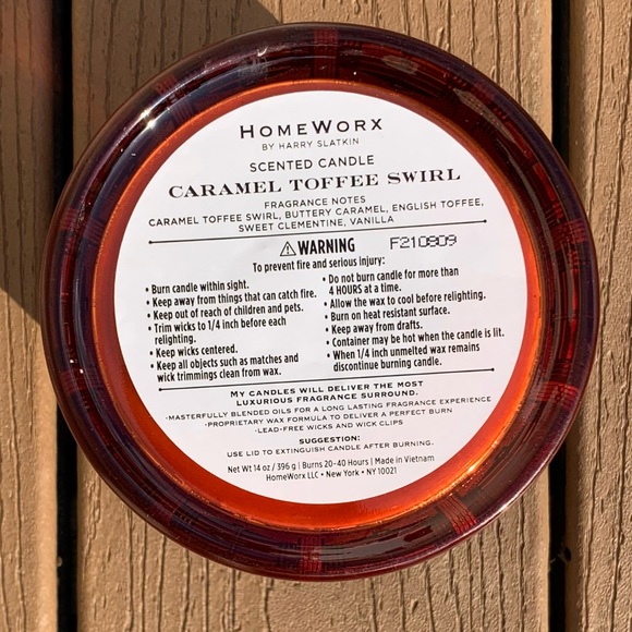 🆕 “CARAMEL TOFFEE SWIRL” HARRY SLATKIN HOMEWORX 3 WICK, 14oz CANDLE —NWT!!! - Picture 4 of 5